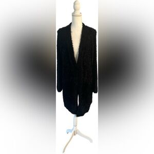 Black Rivet Women's Fuzzy Black Cardigan